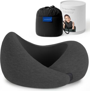 Ostrichpillow GO Travel Pillow, 360° Memory Foam Support, Soft & Washable