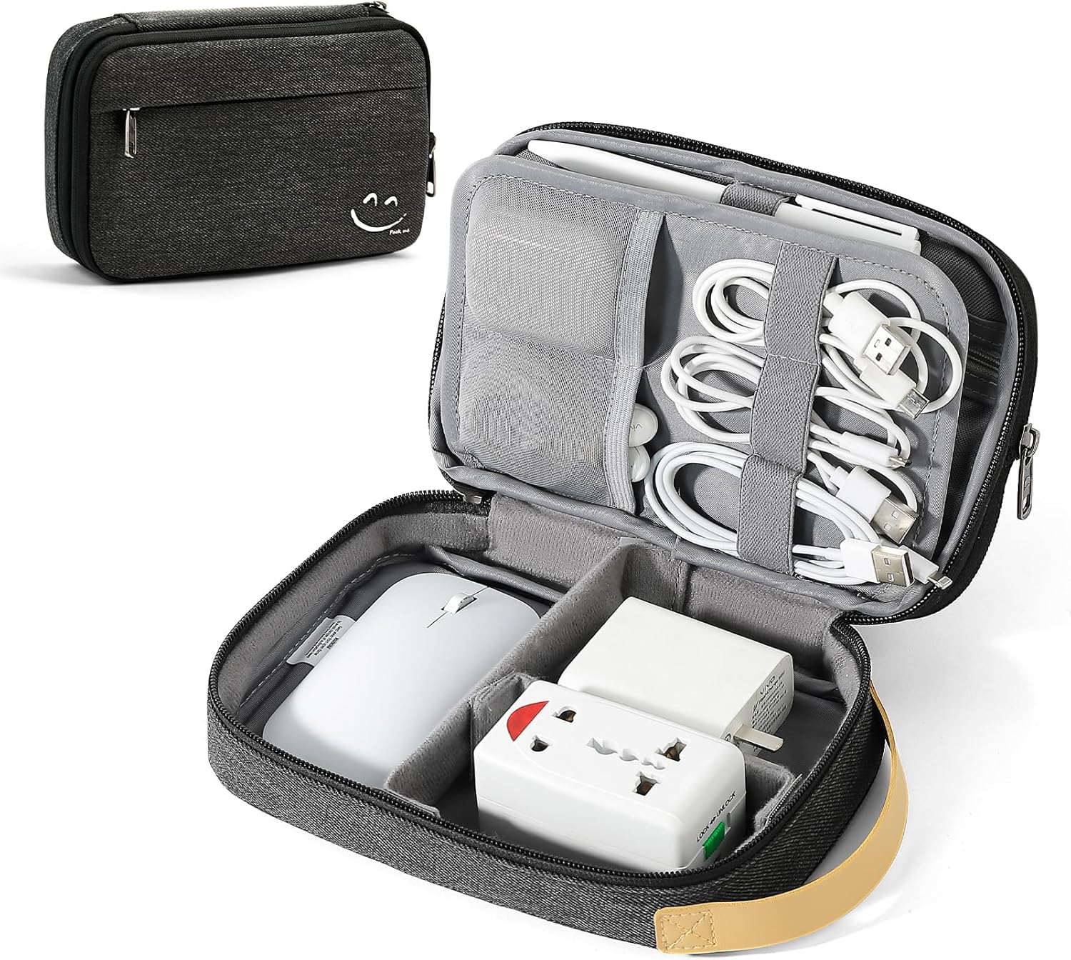Travelkin Cord Organizer Travel, Cable Organizer For Electronic Accessories | Expandable electronics bag,tech organizer travel case, charger organizer travel case for Card,Usbs, travel essentials